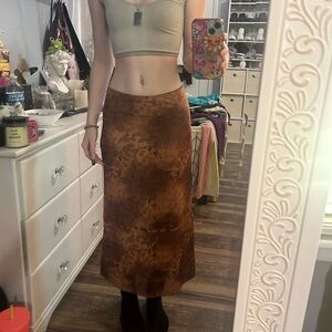 grunge mesh layered midi skirt